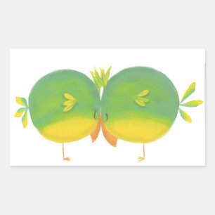 Two Love Birds Rectangular Sticker