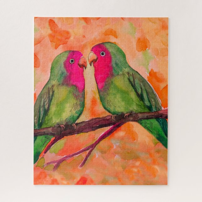 two lovebird parrots Puzzle (Vertical)