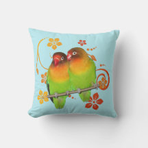 Two lovebirds in love Throw Pillow