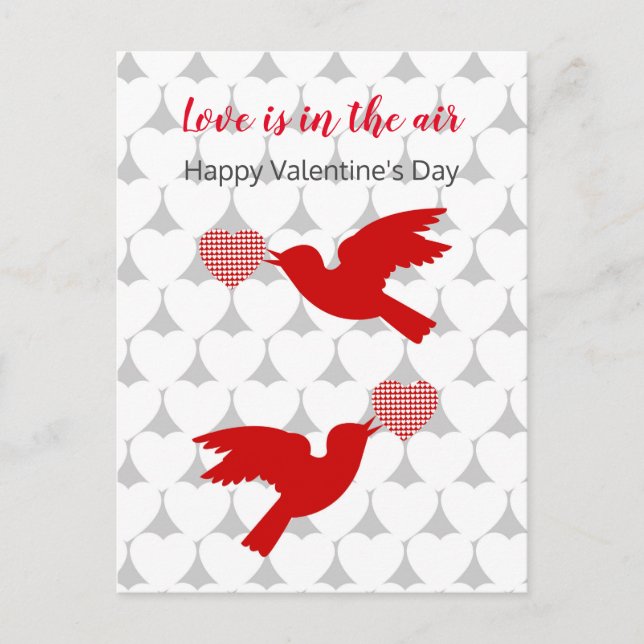 Two lovebirds on Valentine's Day Postcard (Front)