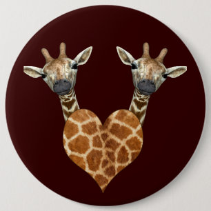 Two Lovely Giraffes 6 Cm Round Badge