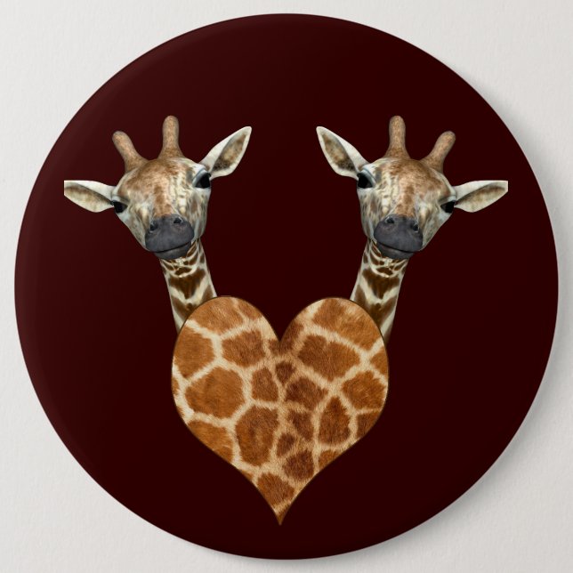 Two Lovely Giraffes 6 Cm Round Badge (Front)