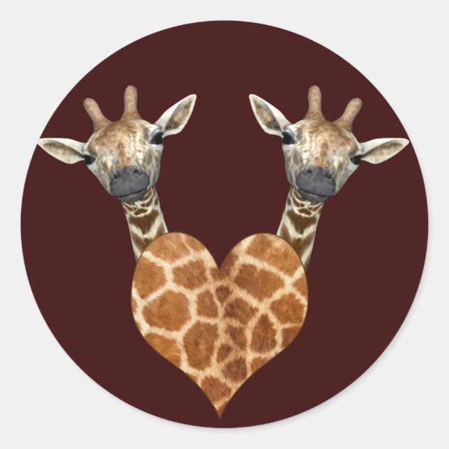 Two Lovely Giraffes Classic Round Sticker (Front)