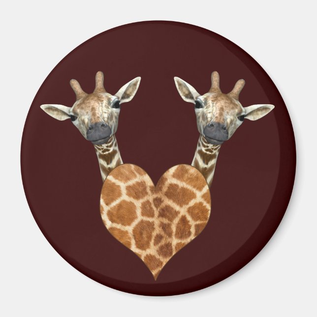 Two Lovely Giraffes Magnet (Front)