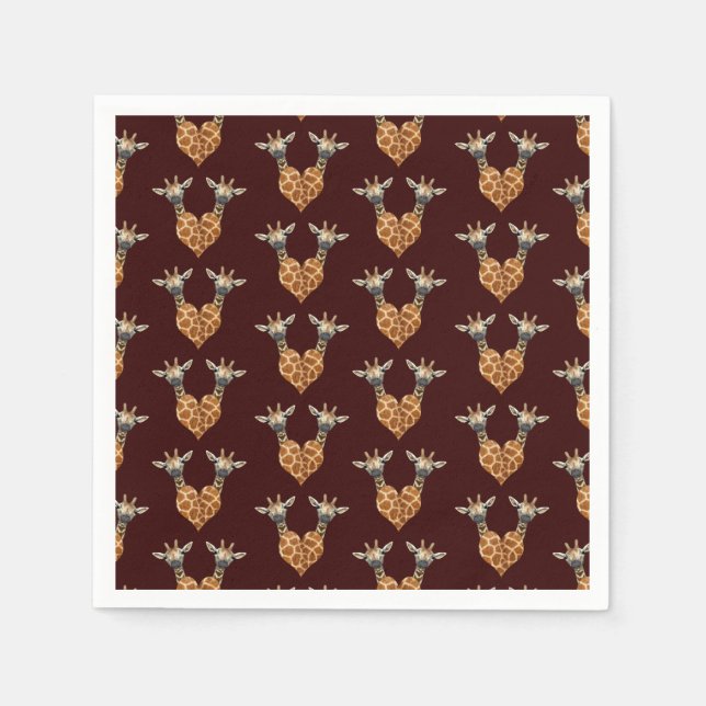 Two Lovely Giraffes Napkin (Front)