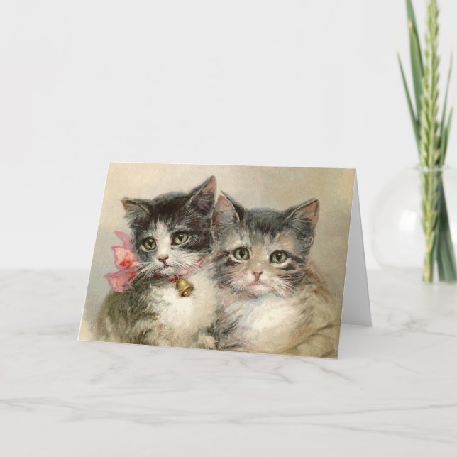 Two lovely Victorian kittens. Card (Front)