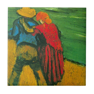Two Lovers by Vincent van Gogh Ceramic Tile