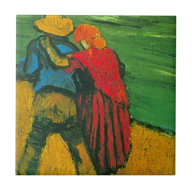 Two Lovers by Vincent van Gogh Ceramic Tile (Front)