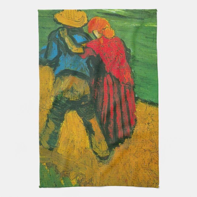 Two Lovers by Vincent van Gogh Tea Towel (Vertical)