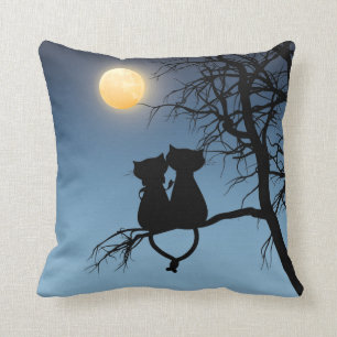 Two Lovers Cat Grade A Cotton Throw Pillow 16¤16
