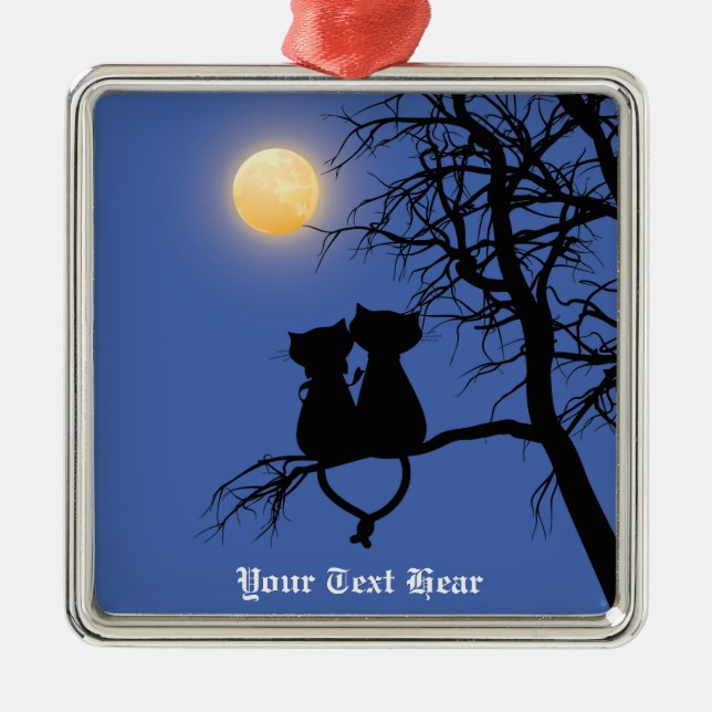 Two Lovers Cat Premium Square Ornament (Front)