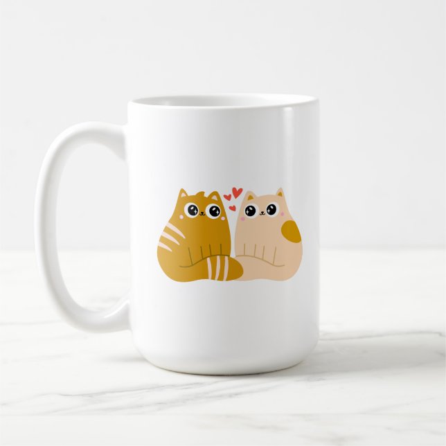Two loving cats. coffee mug (Left)