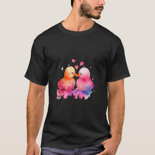 Two Loving Ducklings In Love Heart Easter Valentin T-Shirt