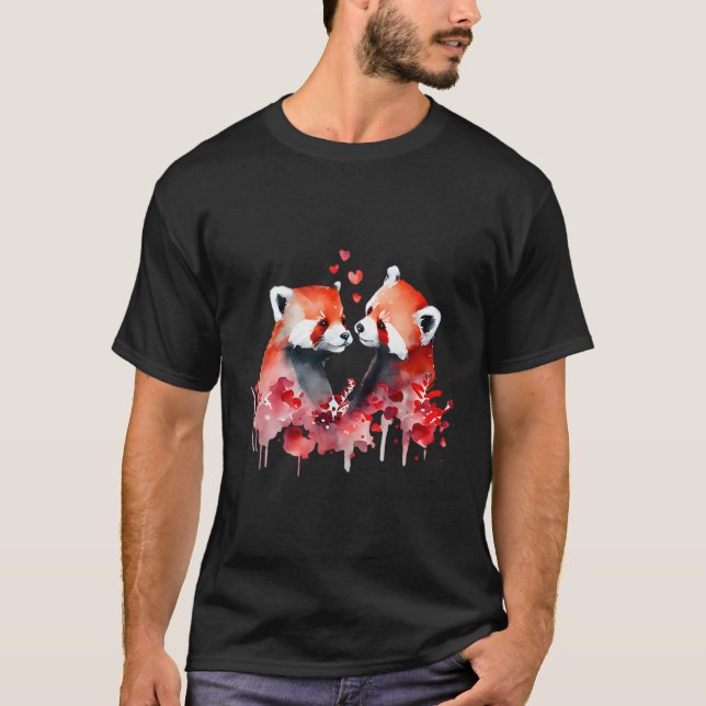 Two Loving Red Pandas In Love He 'S Red Panda T-Shirt (Front)