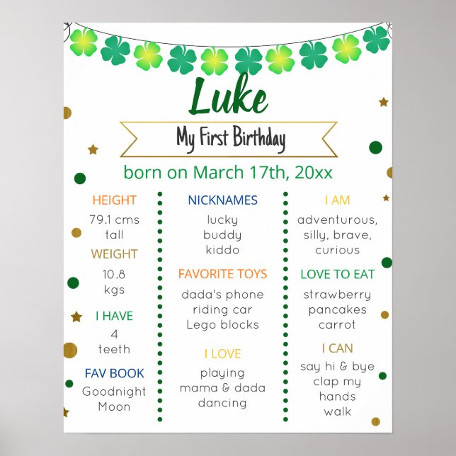 Two Lucky 2nd Birthday Milestone Poster (Front)