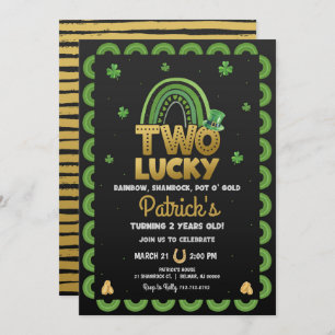 Two Lucky Birthday Invitation St Patrick's Day