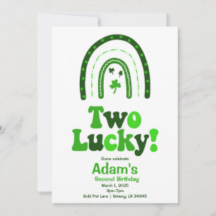 Two Lucky Shamrock Birthday Invitation