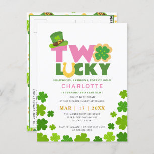 Two Lucky Shamrocks 2nd Birthday St. Patrick's Day Postcard