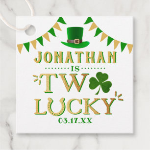 Two Lucky St. Patrick's Day 2nd Birthday Favour Tags