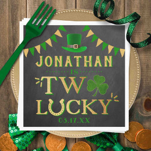 Two Lucky St. Patrick's Day 2nd Birthday Napkin