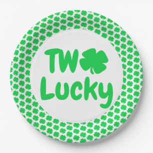 Two Lucky St Patrick's Day 2nd Birthday Paper Plate