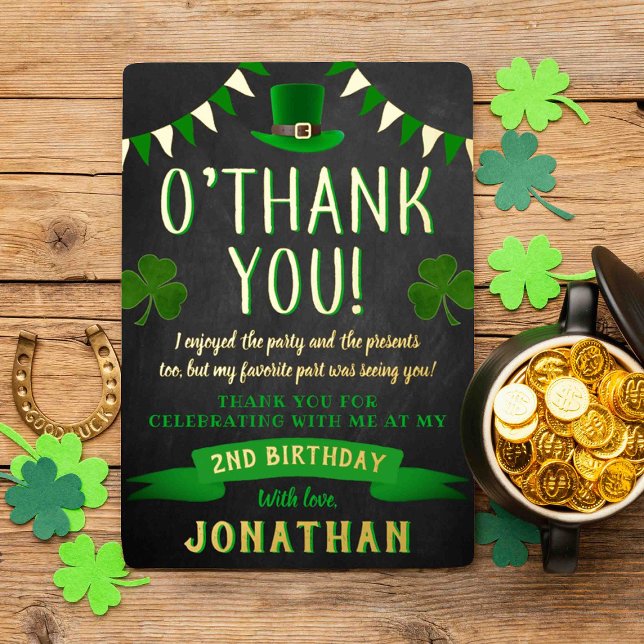 Two Lucky St. Patrick's Day 2nd Birthday Thank You (Creator Uploaded)