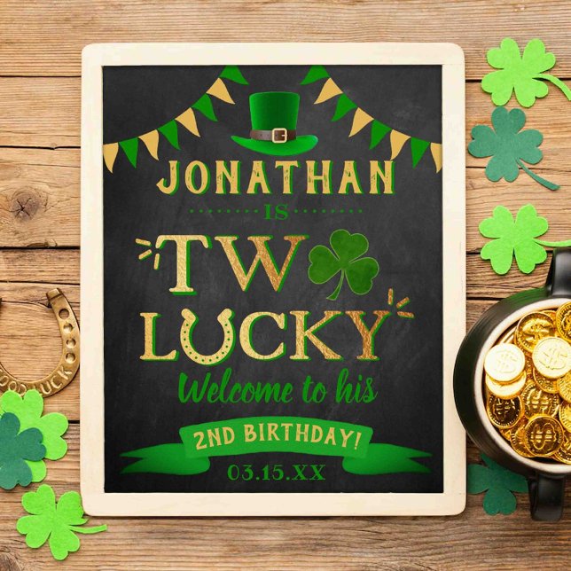 Two Lucky St. Patrick's Day 2nd Birthday Welcome Poster (Creator Uploaded)