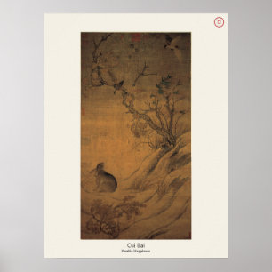 Two Magpies and a Hare - Cui Bai, Song Dynasty Poster