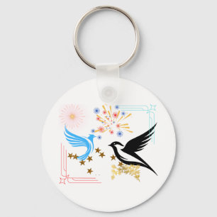 Two Majestic Birds Key Ring