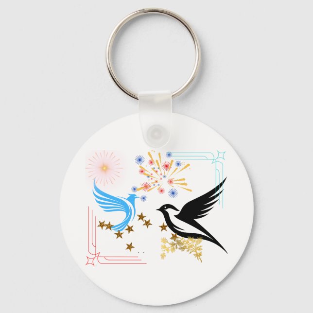 Two Majestic Birds Key Ring (Front)