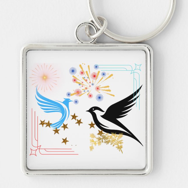 Two Majestic Birds Key Ring (Front)