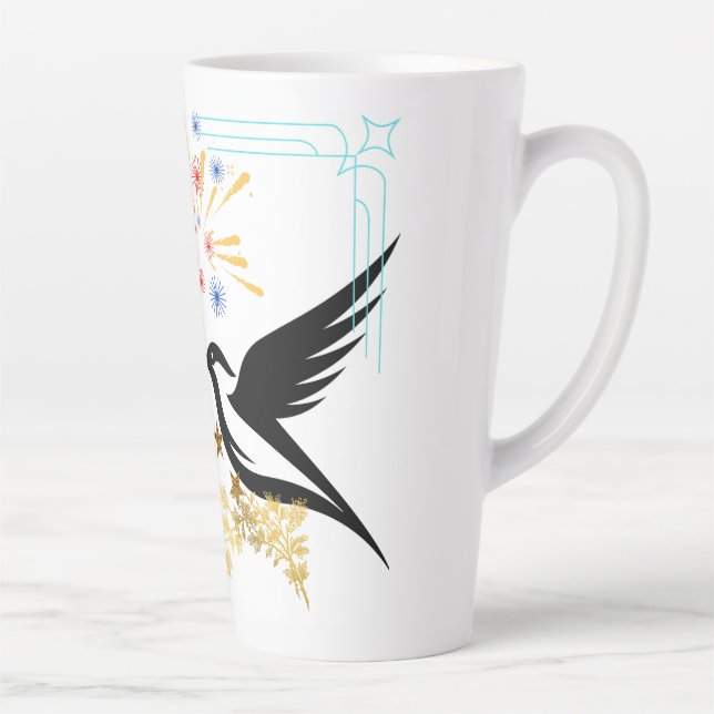 Two Majestic Birds Latte Mug (Right)