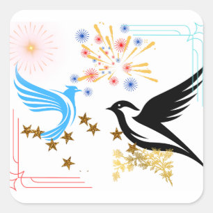 Two Majestic Birds Square Sticker