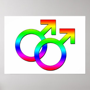 Two Male Signs Poster