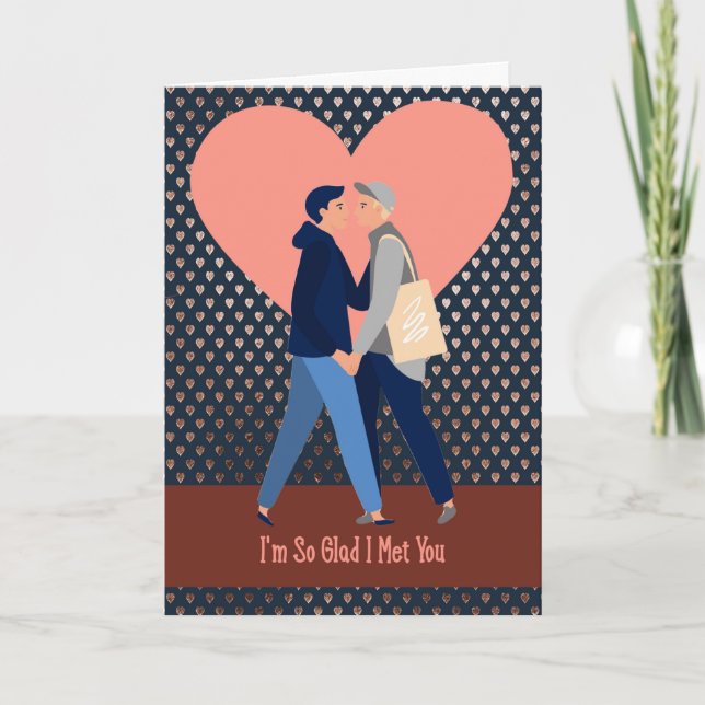 Two Males Romance with a Heart Background Card (Front)