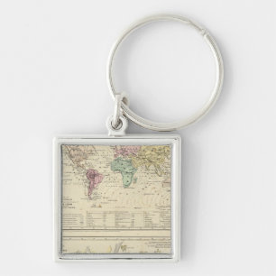 Two Maps of The World Key Ring