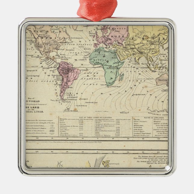 Two Maps of The World Metal Tree Decoration (Front)