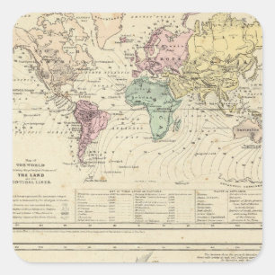 Two Maps of The World Square Sticker