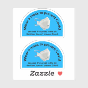 Two mask instead of sanitizer vinyl stickers
