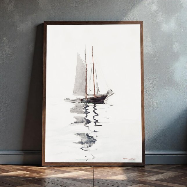 Two–masted Schooner with Dory by Winslow Homer Poster (Creator Uploaded)