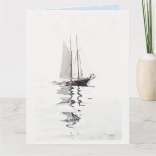Two–masted Schooner with Dory by Winslow Homer  Thank You Card