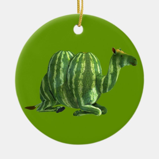 Two Melon Camels Ceramic Ornament (Front)