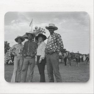 Two men and two women at a rodeo mouse pad