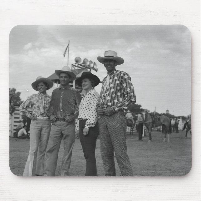 Two men and two women at a rodeo mouse pad (Front)