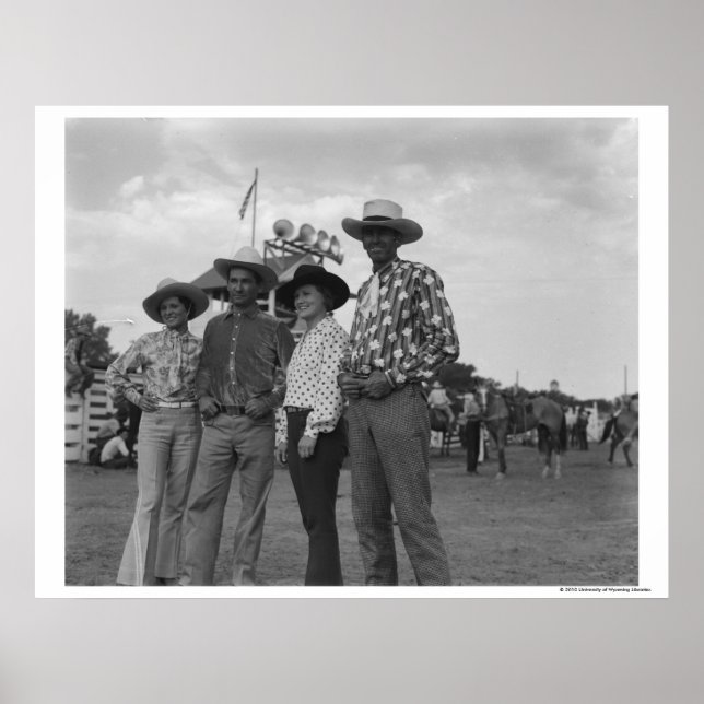 Two men and two women at a rodeo poster (Front)