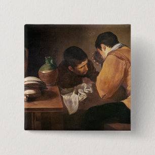Two Men at Table, c.1620-21 15 Cm Square Badge
