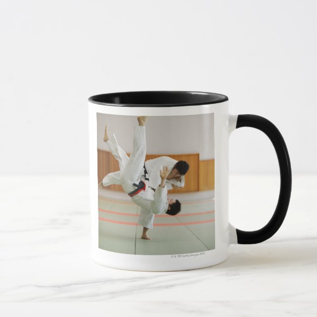 Two Men Competing in a Judo Match 3 Mug (Right)