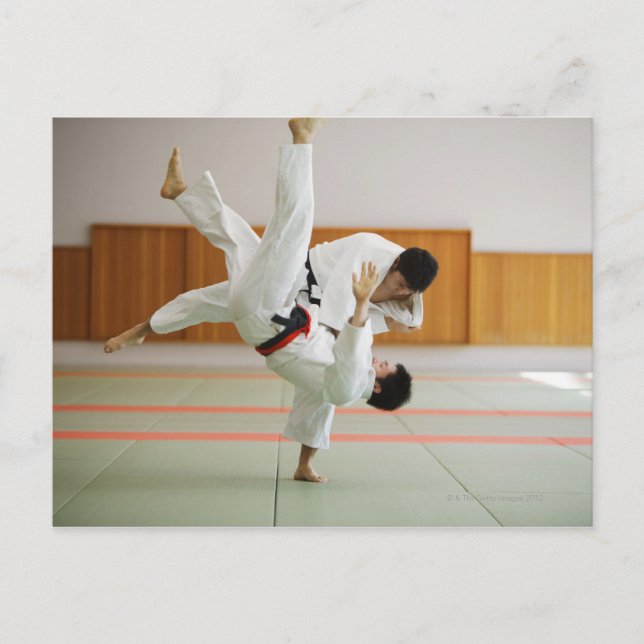 Two Men Competing in a Judo Match 3 Postcard (Front)