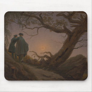 Two Men Contemplating the Moon, by Friedrich:  Mouse Pad