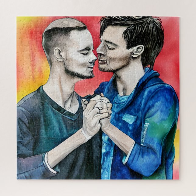 Two Men in Love LGBTQ  Jigsaw Puzzle (Vertical)